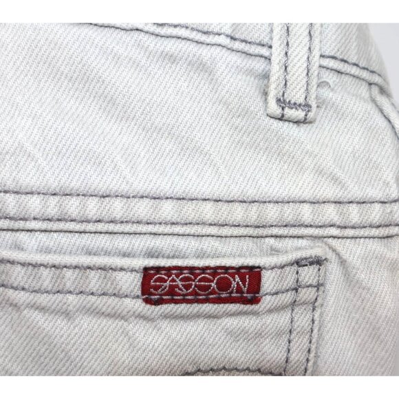 Retro Sasson Mens Light Faded Denim Jeans 1980s Vintage Straight Leg Distressed - Picture 2 of 14